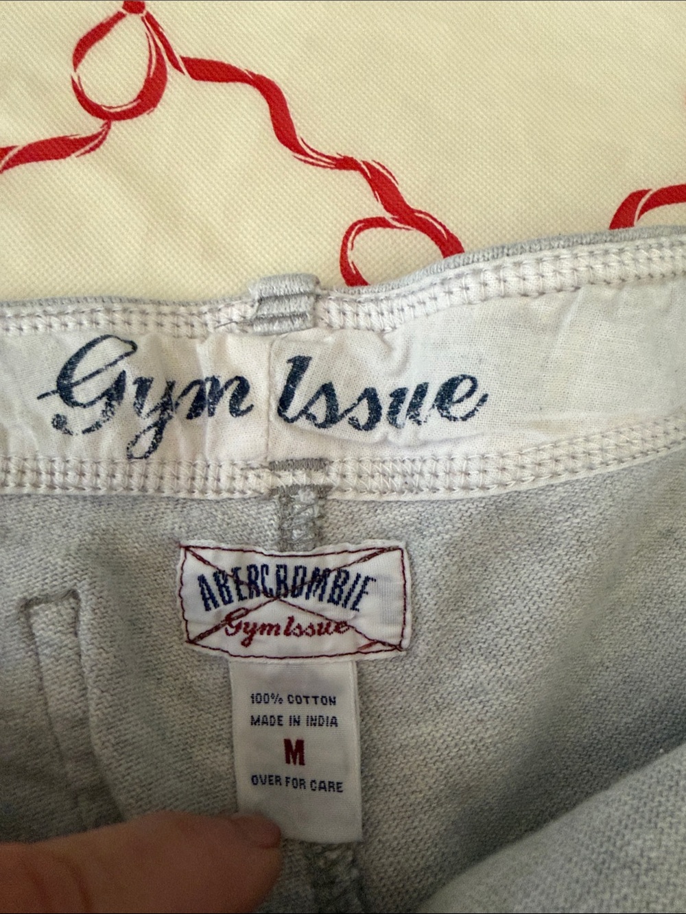 2 Abercrombie & Fitch Light Gray Lounge Shorts and Red Plaid Sleep Shorts - Picture 5 of 10